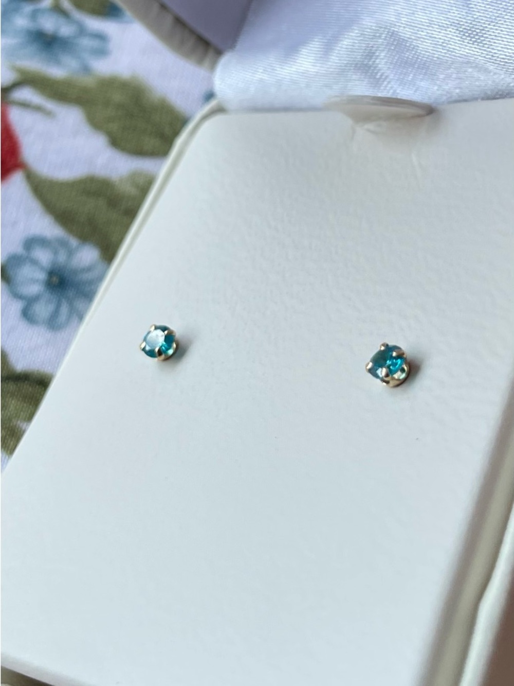 INFANT SIZED Blue Topaz Stud Earrings
